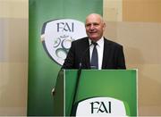 25 January 2020; President elect Gerry McAnaney during an FAI EGM at the Crowne Plaza Hotel in Blanchardstown in Dublin. Photo by Matt Browne/Sportsfile