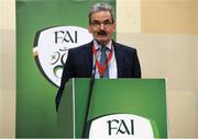 25 January 2020; Presidential candidate Martin Heraghty during an FAI EGM at the Crowne Plaza Hotel in Blanchardstown in Dublin. Photo by Matt Browne/Sportsfile