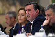 25 January 2020; Outgoing FAI President Donal Conway during an FAI EGM at the Crowne Plaza Hotel in Blanchardstown in Dublin. Photo by Matt Browne/Sportsfile