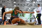 25 January 2020; Katie Nolke of Ferrybank A.C., Co. Waterford, competing in the Junior Women's Long Jump during the Irish Life Health National Indoor Junior and U23 Championships at the AIT Indoor Arena in Athlone, Westmeath. Photo by Sam Barnes/Sportsfile