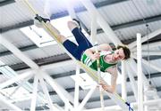 25 January 2020; Shane Power of St. Joseph's A.C., Co. Kilkenny, competing in the U23 Men's Pole Vault during the Irish Life Health National Indoor Junior and U23 Championships at the AIT Indoor Arena in Athlone, Westmeath. Photo by Sam Barnes/Sportsfile