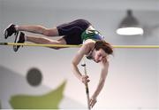 25 January 2020; Shane Power of St. Joseph's A.C., Co. Kilkenny, competing in the U23 Men's Pole Vault during the Irish Life Health National Indoor Junior and U23 Championships at the AIT Indoor Arena in Athlone, Westmeath. Photo by Sam Barnes/Sportsfile