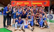 25 January 2020; The Neptune team celebrate with the cup after the Hula Hoops U18 Men’s National Cup Final between Neptune and Belfast Star at the National Basketball Arena in Tallaght, Dublin. Photo by Brendan Moran/Sportsfile