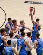 25 January 2020; Neptune players celebrate with the trophy following the Hula Hoops U18 Men’s National Cup Final between Neptune and Belfast Star at the National Basketball Arena in Tallaght, Dublin. Photo by Harry Murphy/Sportsfile