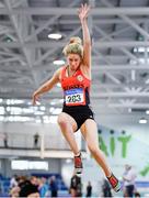 25 January 2020; Fodhla Nicpháidín of Rosses A.C., Co. Donegal, competing in the U23 Women's Long Jump during the Irish Life Health National Indoor Junior and U23 Championships at the AIT Indoor Arena in Athlone, Westmeath. Photo by Sam Barnes/Sportsfile