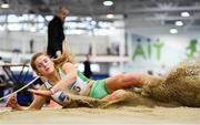 25 January 2020; Laura Cunningham of Craughwell A.C., Co. Galway, competing in the U23 Women's Long Jump during the Irish Life Health National Indoor Junior and U23 Championships at the AIT Indoor Arena in Athlone, Westmeath. Photo by Sam Barnes/Sportsfile