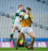 25 January 2020; Tadhg Cody of Rathgarogue-Cushinstown in action against Andrew Barry of Na Gaeil during the AIB GAA Football All-Ireland Junior Club Championship Final match between Na Gaeil and Rathgarogue-Cushinstown at Croke Park in Dublin. Photo by Ramsey Cardy/Sportsfile