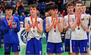 25 January 2020; Dejected Belfast Star players after the Hula Hoops U18 Men’s National Cup Final between Neptune and Belfast Star at the National Basketball Arena in Tallaght, Dublin. Photo by Brendan Moran/Sportsfile