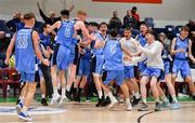 25 January 2020; Neptune players and substitutes celebrate the final buzzer during the Hula Hoops U18 Men’s National Cup Final between Neptune and Belfast Star at the National Basketball Arena in Tallaght, Dublin. Photo by Brendan Moran/Sportsfile
