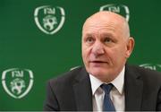 25 January 2020; FAI President elect Gerry McAnaney during a press conference following a FAI EGM at the Crowne Plaza Hotel in Blanchardstown in Dublin. Photo by Matt Browne/Sportsfile