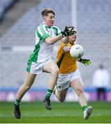 25 January 2020; Damien Bourke of Na Gaeil in action against Jason Dunne of Rathgarogue-Cushinstown during the AIB GAA Football All-Ireland Junior Club Championship Final match between Na Gaeil and Rathgarogue-Cushinstown at Croke Park in Dublin. Photo by Ramsey Cardy/Sportsfile