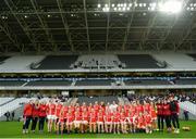 25 January 2020; Cork players stand for the team picture prior to the 2020 Lidl Ladies National Football League Division 1 Round 1 match between Cork and Westmeath at Páirc Ui Chaoimh in Cork. Photo by Eóin Noonan/Sportsfile