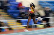 25 January 2020; Rhasidat Adeleke of Tallaght A.C., Dublin, competing in the Junior Women's 200m during the Irish Life Health National Indoor Junior and U23 Championships at the AIT Indoor Arena in Athlone, Westmeath. Photo by Sam Barnes/Sportsfile