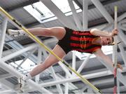 25 January 2020; Anna Ryan of Moycarkey Coolcroo A.C., Tipperary, competing in the Junior Women's Pole Vault during the Irish Life Health National Indoor Junior and U23 Championships at the AIT Indoor Arena in Athlone, Westmeath. Photo by Sam Barnes/Sportsfile