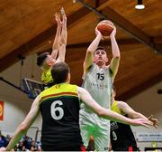 25 January 2020; Ciaran O’Sullivan of Tradehouse Central Ballincollig in action against Jordan Fallon of IT Carlow during the Hula Hoops President’s National Cup Final between IT Carlow Basketball and Tradehouse Central Ballincollig at the National Basketball Arena in Tallaght, Dublin. Photo by Brendan Moran/Sportsfile