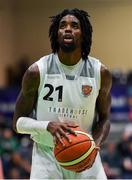 25 January 2020; Andre Nation of Tradehouse Central Ballincollig during the Hula Hoops President’s National Cup Final between IT Carlow Basketball and Tradehouse Central Ballincollig at the National Basketball Arena in Tallaght, Dublin. Photo by Brendan Moran/Sportsfile