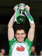 25 January 2020; Jack Barry of Na Gaeil lifts the cup following the AIB GAA Football All-Ireland Junior Club Championship Final match between Na Gaeil and Rathgarogue-Cushinstown at Croke Park in Dublin. Photo by Ramsey Cardy/Sportsfile