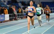 25 January 2020; Ava O Connor of Tullamore Harriers A.C., Co. Offaly, on her way to winning the Junior Women's 800m during the Irish Life Health National Indoor Junior and U23 Championships at the AIT Indoor Arena in Athlone, Westmeath. Photo by Sam Barnes/Sportsfile