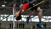 25 January 2020; Ciaran Connolly of Le Chéile A.C., Co. Kildare, competing in the U23 Men's High Jump during the Irish Life Health National Indoor Junior and U23 Championships at the AIT Indoor Arena in Athlone, Westmeath. Photo by Sam Barnes/Sportsfile