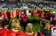 25 January 2020; Cork manager Ephie Fitzgerald speaking to his players following the 2020 Lidl Ladies National Football League Division 1 Round 1 match between Cork and Westmeath at Páirc Ui Chaoimh in Cork. Photo by Eóin Noonan/Sportsfile
