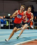 25 January 2020; Cathal Locke of Dooneen A.C., Limerick, competiting in the U23 Men's 400m during the Irish Life Health National Indoor Junior and U23 Championships at the AIT Indoor Arena in Athlone, Westmeath. Photo by Sam Barnes/Sportsfile