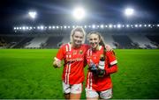 25 January 2020; Saoirse Noonan, left, and Ashling Hutchings of Cork celebrate following the 2020 Lidl Ladies National Football League Division 1 Round 1 match between Cork and Westmeath at Páirc Ui Chaoimh in Cork. Photo by David Fitzgerald/Sportsfile