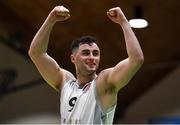 25 January 2020; Ian McLoughlin of Tradehouse Central Ballincollig celebrates following the Hula Hoops President’s National Cup Final between IT Carlow Basketball and Tradehouse Central Ballincollig at the National Basketball Arena in Tallaght, Dublin. Photo by Harry Murphy/Sportsfile