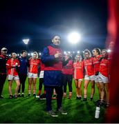 25 January 2020; Cork manager Ephie Fitzgerald addresses his players following the 2020 Lidl Ladies National Football League Division 1 Round 1 match between Cork and Westmeath at Páirc Ui Chaoimh in Cork. Photo by David Fitzgerald/Sportsfile