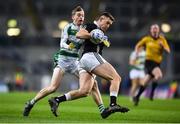 25 January 2020; Michael Metzger of Magheracloone is tackled by Cian Harte of Oughterard during the AIB GAA Football All-Ireland Intermediate Club Championship Final match between Magheracloone and Oughterard at Croke Park in Dublin. Photo by Ben McShane/Sportsfile