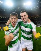 25 January 2020; Oughterard's Ryan Monaghan, left, and Donal Gibbons celebrate following the AIB GAA Football All-Ireland Intermediate Club Championship Final match between Magheracloone and Oughterard at Croke Park in Dublin.Photo by Ramsey Cardy/Sportsfile