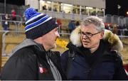 25 January 2020; Eir Sport pundit Joe Brolly, right, talking to Aidan O'Rourke before the Allianz Football League Division 1 Round 1 match between Donegal and Mayo at MacCumhaill Park in Ballybofey, Donegal. Photo by Oliver McVeigh/Sportsfile