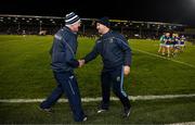 25 January 2020; Limerick manager John Kiely and Tipperary manager Liam Sheedy exchange a handshake after the Allianz Hurling League Division 1 Group A Round 1 match between Tipperary and Limerick at Semple Stadium in Thurles, Tipperary. Photo by Diarmuid Greene/Sportsfile