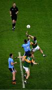 25 January 2020; Kerry's Adrian Spillane, 9, and Seán O'Shea contest the throw in from referee Seán Hurson against Dublin's Brian Fenton, 8, and Brian Howard, during the Allianz Football League Division 1 Round 1 match between Dublin and Kerry at Croke Park in Dublin. Photo by Ray McManus/Sportsfile