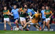 25 January 2020; Dean Rock of Dublin is fouled by Kerry's Brian Ó Beaglaoich, left, and goalkeeper Shane Ryan, resulting in a penalty, during the Allianz Football League Division 1 Round 1 match between Dublin and Kerry at Croke Park in Dublin. Photo by Ben McShane/Sportsfile
