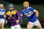 25 January 2020; Seamus Casey of Wexford in action against Padraig Delaney of Laois during the Allianz Hurling League Division 1 Group B Round 1 match between Laois and Wexford at MW Hire O'Moore Park in Portlaoise, Co Laois. Photo by Michael P Ryan/Sportsfile