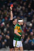 25 January 2020; Seán O'Shea of Kerry receives a red card from referee Seán Hurson during the Allianz Football League Division 1 Round 1 match between Dublin and Kerry at Croke Park in Dublin. Photo by Ramsey Cardy/Sportsfile