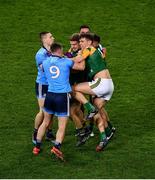25 January 2020; Players from both sides jostle each other after the final whistle had blown at the Allianz Football League Division 1 Round 1 match between Dublin and Kerry at Croke Park in Dublin. Photo by Ray McManus/Sportsfile