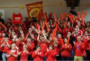 25 January 2020; Griffith College Templeogue fans prior to the Hula Hoops Pat Duffy National Cup Final between DBS Éanna v Griffith College Templeogue at the National Basketball Arena in Tallaght, Dublin. Photo by Harry Murphy/Sportsfile