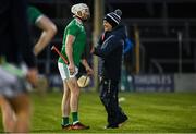25 January 2020; Tom Condon of Limerick with performance psychologist Caroline Currid prior to the Allianz Hurling League Division 1 Group A Round 1 match between Tipperary and Limerick at Semple Stadium in Thurles, Tipperary. Photo by Diarmuid Greene/Sportsfile