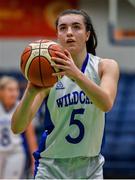 26 January 2020; Kate Hickey of Waterford United Wildcats during the Hula Hoops U20 Women’s National Cup Final between Waterford Wildcats and UU Tigers at the National Basketball Arena in Tallaght, Dublin. Photo by Brendan Moran/Sportsfile