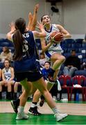 26 January 2020; Kate Hickey of Waterford United Wildcats in action against Abigail Rafferty of UU Tigers during the Hula Hoops U20 Women’s National Cup Final between Waterford Wildcats and UU Tigers at the National Basketball Arena in Tallaght, Dublin. Photo by Brendan Moran/Sportsfile