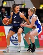 26 January 2020; Erin Maguire of UU Tigers in action against Abby Flynn of Waterford United Wildcats during the Hula Hoops U20 Women’s National Cup Final between Waterford Wildcats and UU Tigers at the National Basketball Arena in Tallaght, Dublin. Photo by Brendan Moran/Sportsfile