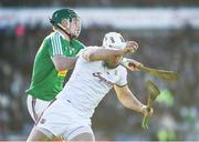 26 January 2020; Gearóid McInerney of Galway in action against Darragh Clinton of Westmeath during the Allianz Hurling League Division 1 Group A Round 1 match between Galway and Westmeath at Pearse Stadium in Galway. Photo by Daire Brennan/Sportsfile