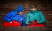 26 January 2020; Waterford supporters Geraldine Daly, left, and Sadie Stapleton study the programme prior to the Allianz Hurling League Division 1 Group A Round 1 match between Waterford and Cork at Walsh Park in Waterford. Photo by David Fitzgerald/Sportsfile