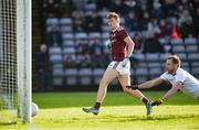 26 January 2020; Robert Finnerty of Galway scores his side's first goal during the Allianz Football League Division 1 Round 1 match between Galway and Monaghan at Pearse Stadium in Galway. Photo by Daire Brennan/Sportsfile