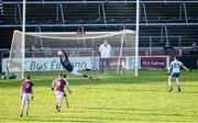 26 January 2020; Conor McManus of Monaghan has his penalty saved by Conor Gleeson of Galway during the Allianz Football League Division 1 Round 1 match between Galway and Monaghan at Pearse Stadium in Galway. Photo by Daire Brennan/Sportsfile