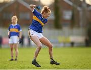 26 January 2020; Aishling Moloney of Tipperary celebrates after scoring a late equalising point during the 2020 Lidl Ladies National Football League Division 1 Round 1 match between Dublin and Tipperary at St Endas GAA club in Ballyboden, Dublin. Photo by Harry Murphy/Sportsfile