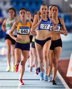 26 January 2020; Jodie McCann of Dublin City Harriers AC, 27, leads the field in the Women's 1500m event during the AAI National Indoor League Round 2 at AIT Indoor Arena in Athlone, Westmeath. Photo by Ben McShane/Sportsfile