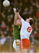 26 January 2020; Bryan Menton of Meath in action against Colm Cavanagh of Tyrone during the Allianz Football League Division 1 Round 1 match between Tyrone and Meath at Healy Park in Omagh, Tyrone. Photo by Oliver McVeigh/Sportsfile