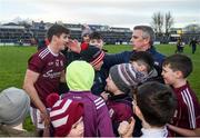 26 January 2020; Galway manager Padraic Joyce celebrates with Shane Walsh of Galway after the Allianz Football League Division 1 Round 1 match between Galway and Monaghan at Pearse Stadium in Galway. Photo by Daire Brennan/Sportsfile